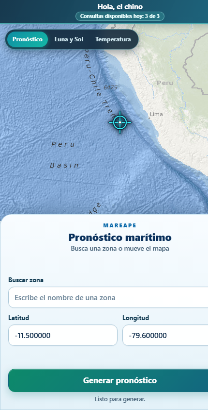 Vista real del Terminal del Pescador de MareaPe en teléfono móvil